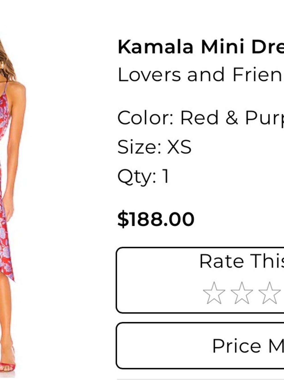Lovers + Friends Red and Purple Floral Slip Mini Dress